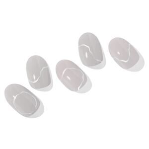 Ohora Semi Cured Gel Nail Polish Strips N Silky Way ND-388 Gray with Silver Foil